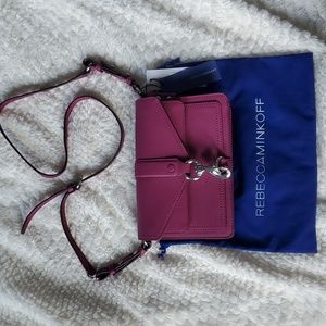 Rebecca Minkoff Hudson Moto Mini Crossbody Magenta